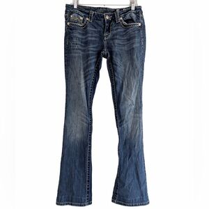 Miss Me Easy Boot Jeans Sz 30x31 Distressed Rhinestone Pockets